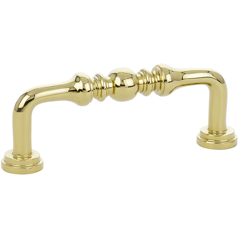 Spindle 6" Center to Center Bar Pull, 3", Polished Brass