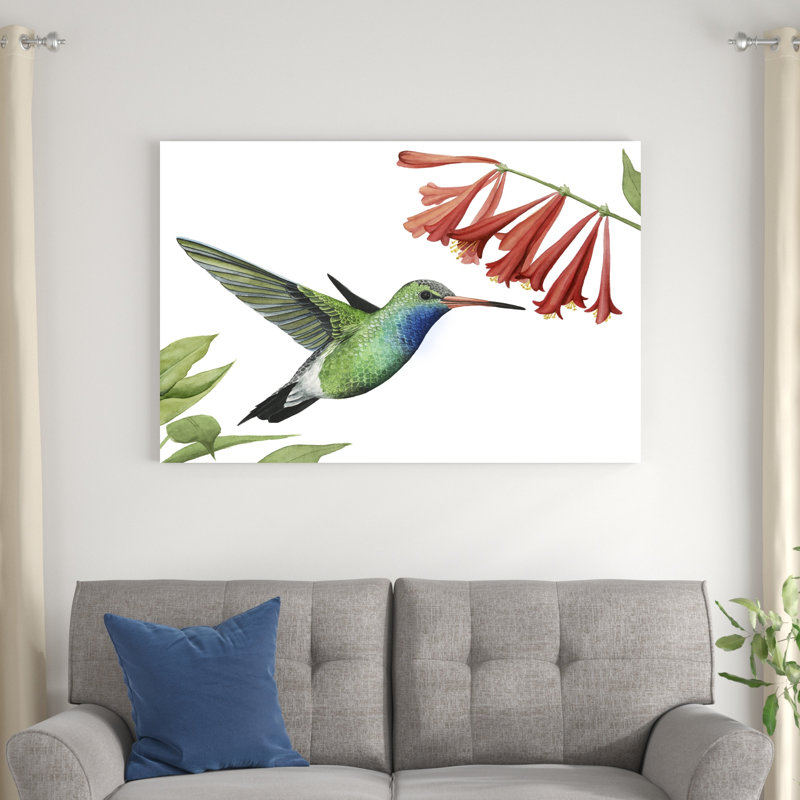 Colibri et fleur II, H 32 po x l 48 po x P 1,25 po