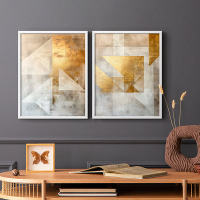 Série ABSTRACT CIX - reproduction encadrée de qualité supérieure - prête à être accrochée - aucun clou requis - aucun clou requis