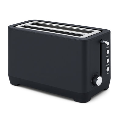 4 tranches de grille-pain extra larges avec grille de réchaud, 6 réglages de brunissement, bagel, fonctions de dégivrage et de réchauffage, plateau à miettes amovible, 1500 W