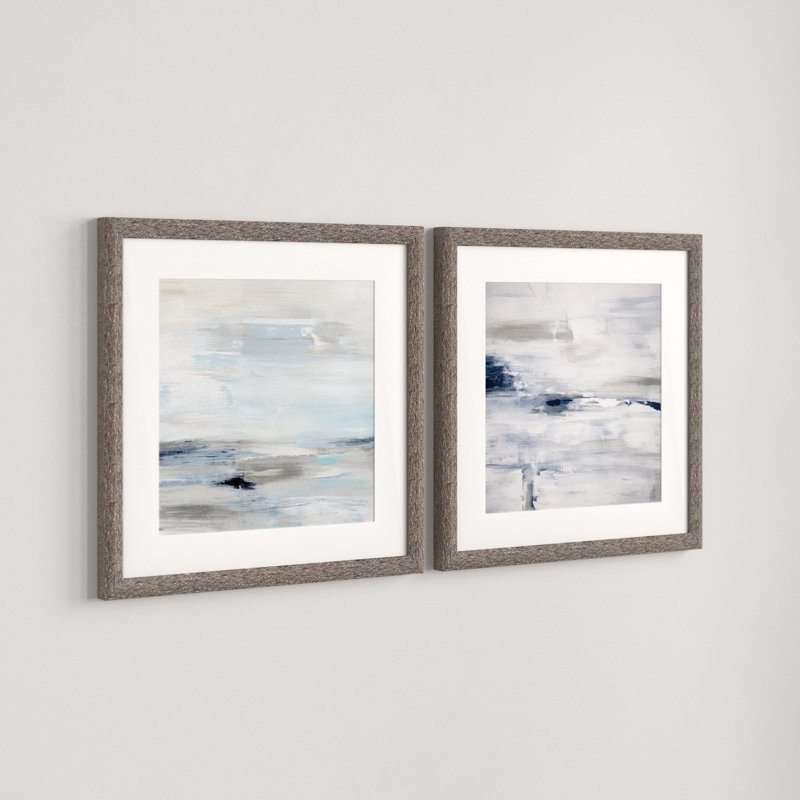 Shifting Tides II - 2 Piece Picture Frame Print Set, Brown Framed