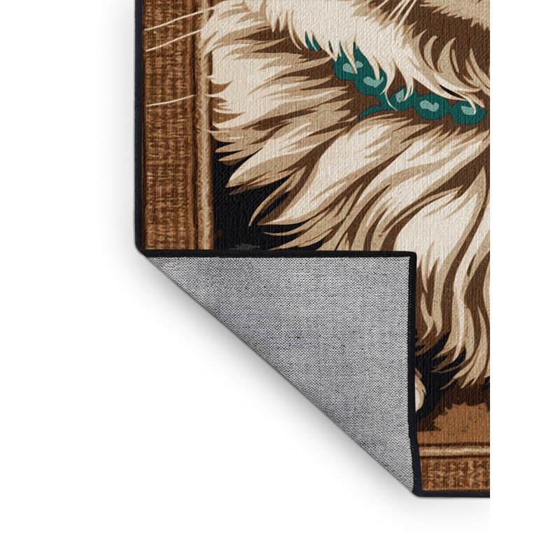 Washable Chantilly Tiffany Cats Area Rug, Round 5'