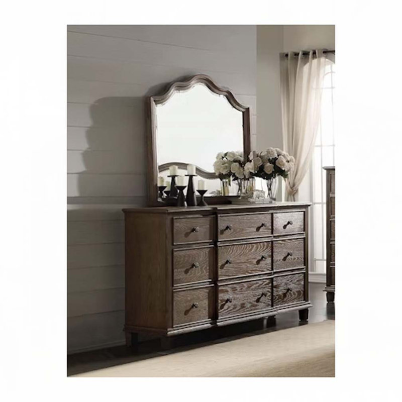Miroir à finition chêne