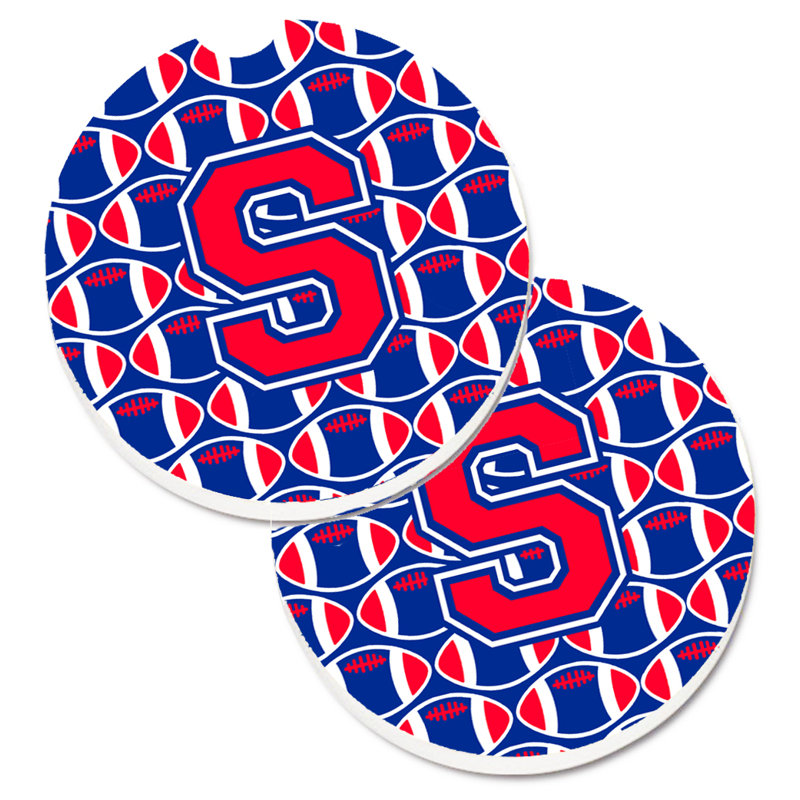 Sous-verre de football, S, Cramoisi de Harvard / bleu de Yale