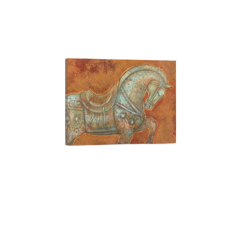 Tang Horse Wrapped Canvas Wall Art 24" X 18"