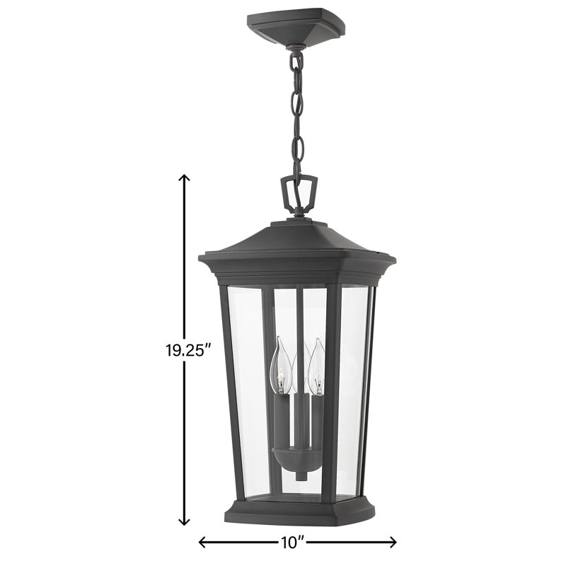 Bromley Museum Black 3 -Bulb 19.3" H Outdoor Hanging Lantern