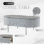 Oval Grey High Gloss Coffee Table With Build And Attractive Finish For Living Room Metal Table, Enhancing Decor