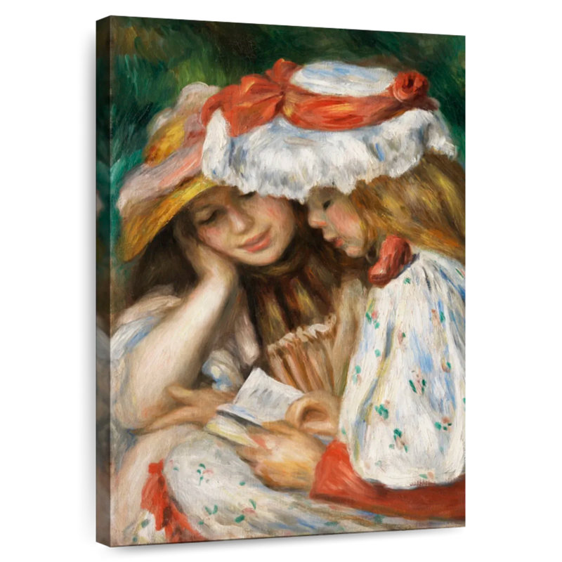 Leisha Two Girls Reading, 39" H x 26" W