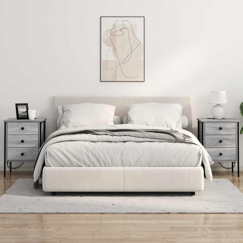 Bedside Cabinet 42 X 41 X 61 Cm Engineered Wood, Grey Sonoma