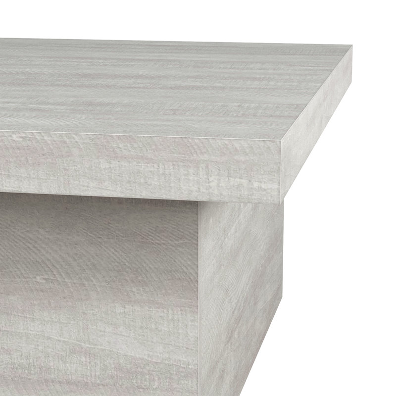 Caomhan Block Coffee Table, Dusty Gray Oak, 16.1" H x 35.4" L x 35.4" W