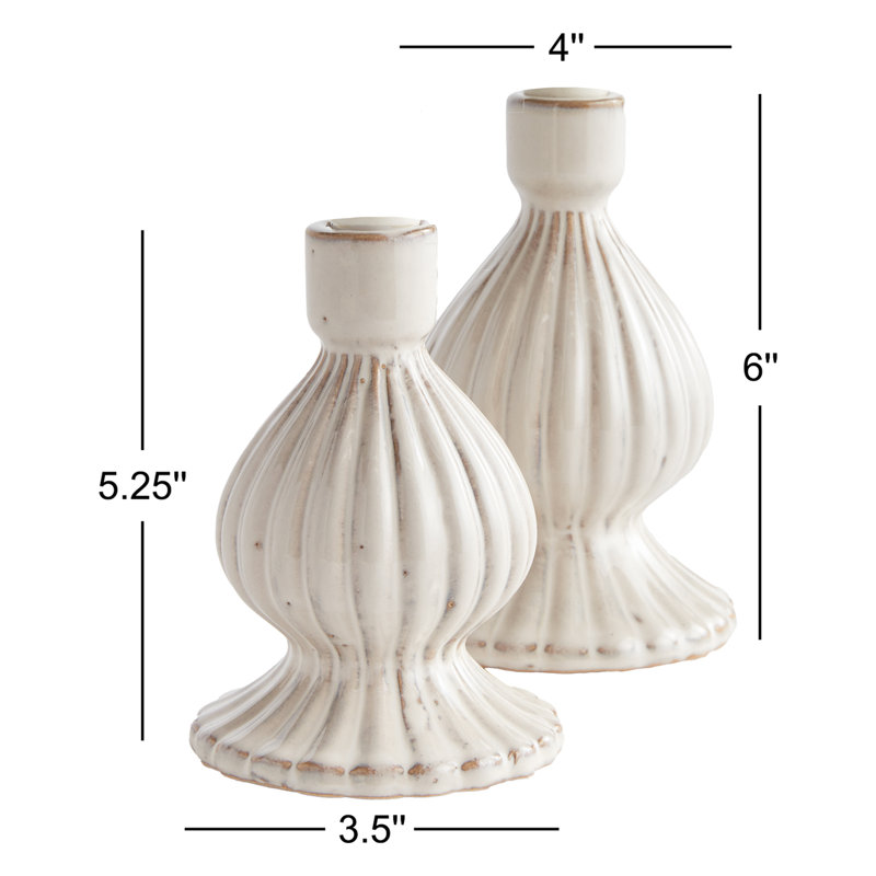Mela Taper Holders, Cream