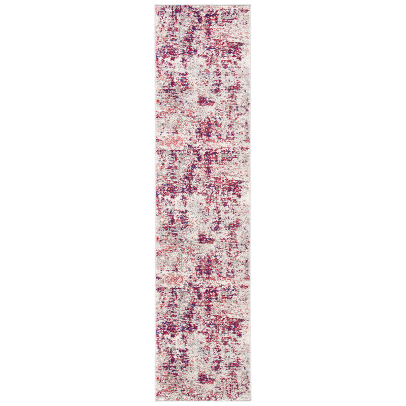 Tapis gris / bleu Gammage, Beige/Wine, Tapis de couloir 2 pi x 8 pi