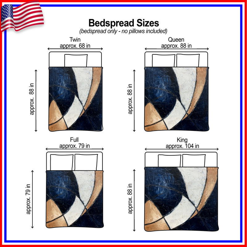 Curved Lines Texture Quilted Bedspread All Sizes, Full / Double