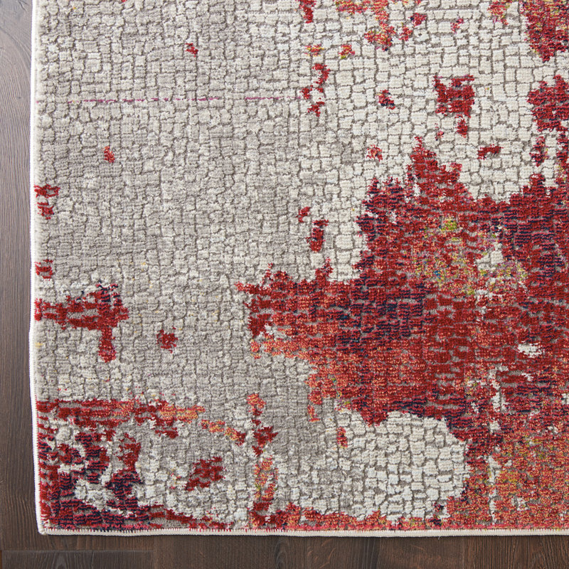 Tapis transitionnel moderne multicolore, Rectangle 4 pi x 6 pi