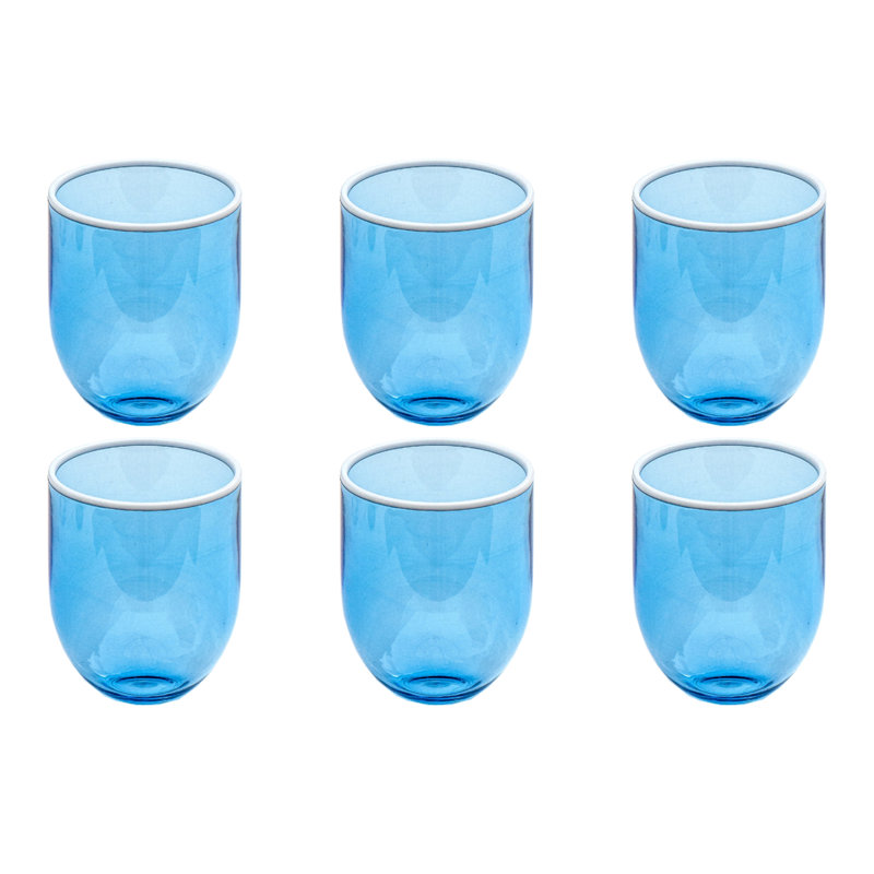 Verre à vin sans pied en acrylique Contrast - bleu - 15 oz