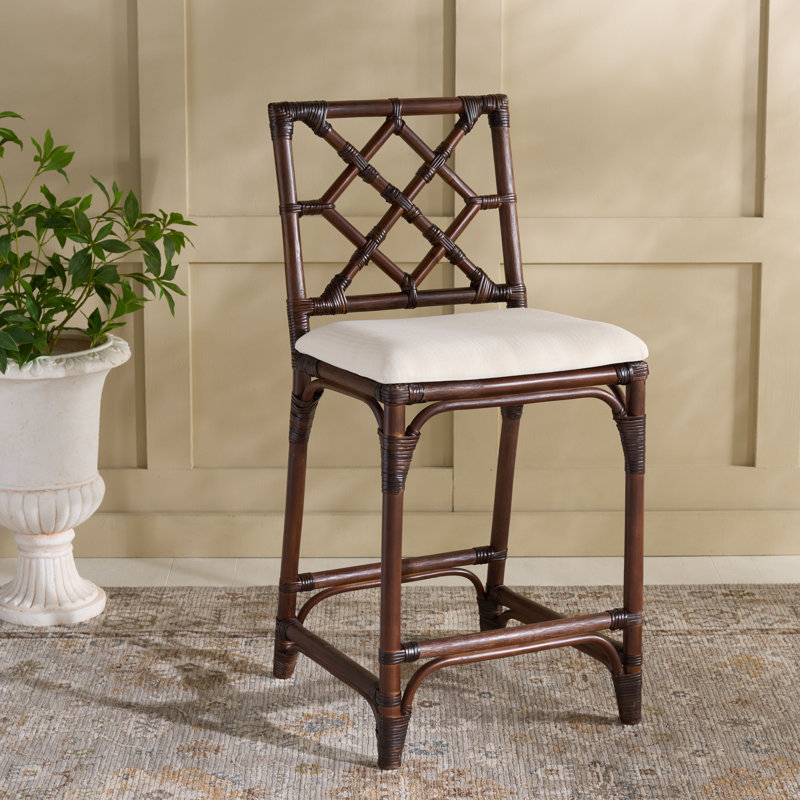 Tabouret de bar avec coussin Peoria Bhumi, Brun chocolat