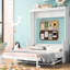 Grand lit avec tablettes pratiques, blanc