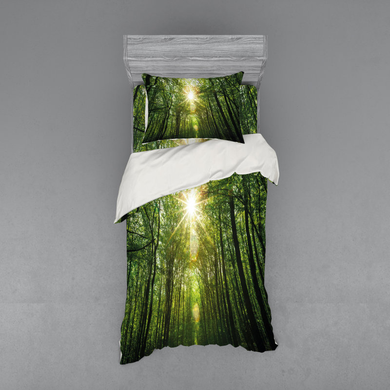 Ensemble de housse de couette forest, Housse de couette simple TG + 2 articles suppléme