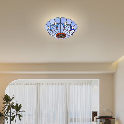 4.3X11.8" Retro Glass Flush Mount Lamp