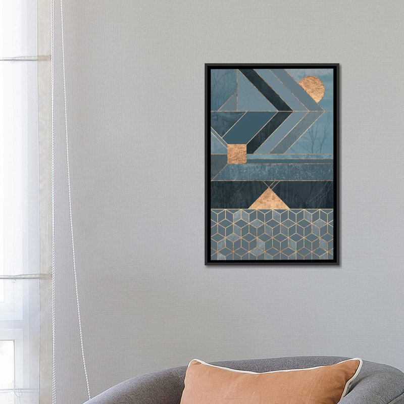 « scandinavie blue » par elisabeth fredriksson-impression sur image, H 26 po x l 18 po x 1,5 po, Toile avec cadre noir