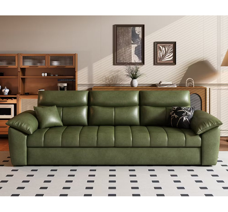 Canapé-lit 89,7 po résistant aux égratignures convertible avec rangement dissimulé Durable Comfort-Green-PT