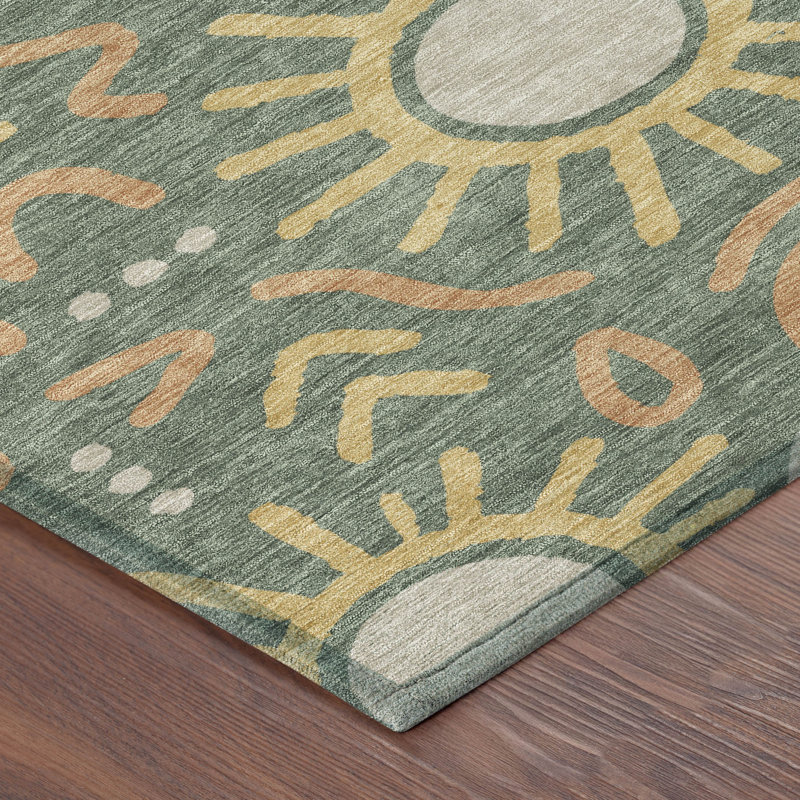Machine Washable Indoor/Outdoor Chantille ACN2620 Bohemian Rug, Basil, 3' x 5'