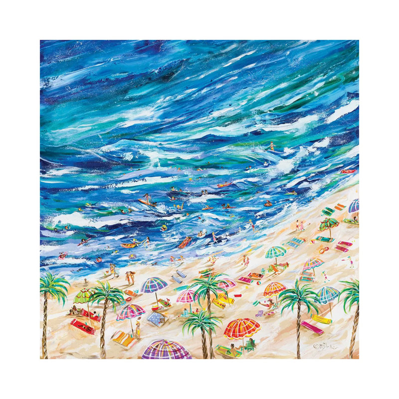 A Day At The Beach by Estelle Grengs - Wrapped Canvas Gallery-Wrapped Canvas Giclée, 30.48 cm H x 30.48 cm W