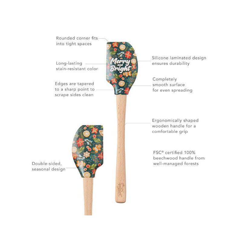 Spatulart® Merry & Bright Wood Handled Spatula