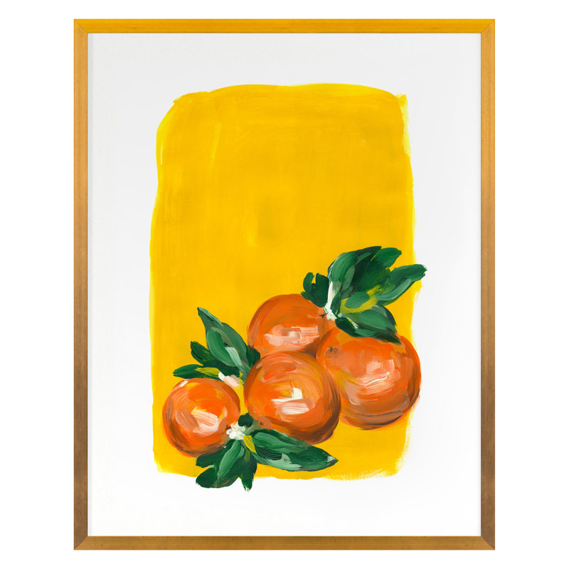 Oranges par Emma Jones - Peinture encadrée sur papier, Papier avec cadre doré