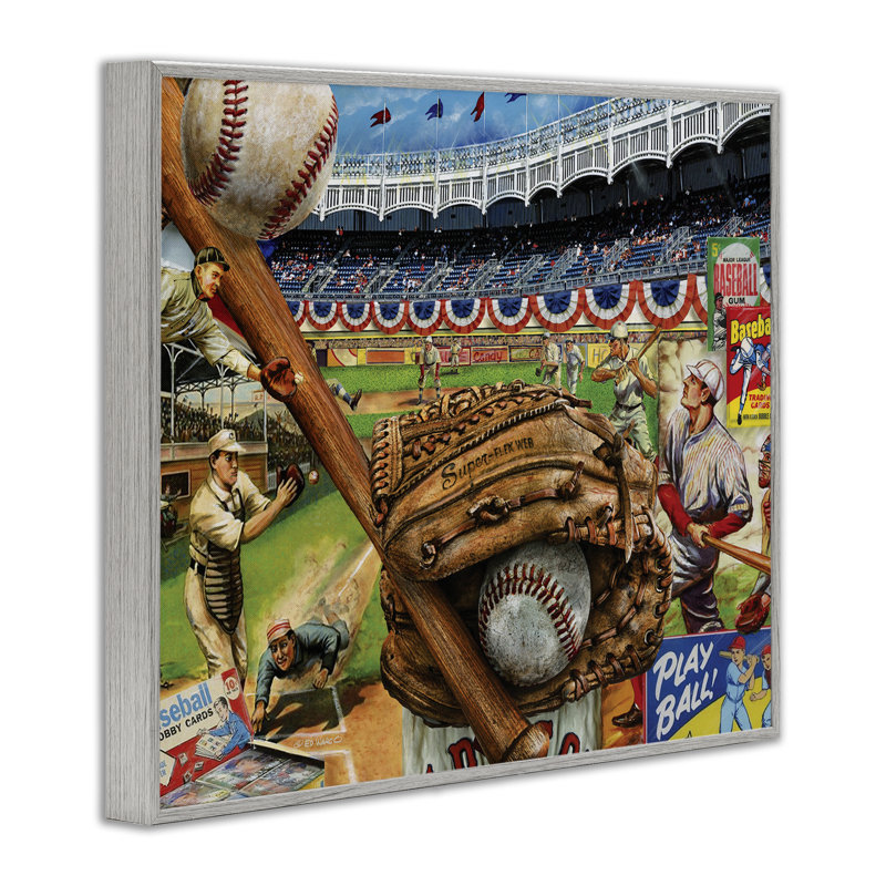 Baseball Sports Collage, estampe numérique par Ed Wargo, Estampe numérique Farmhouse, H 16 po x l 20 po