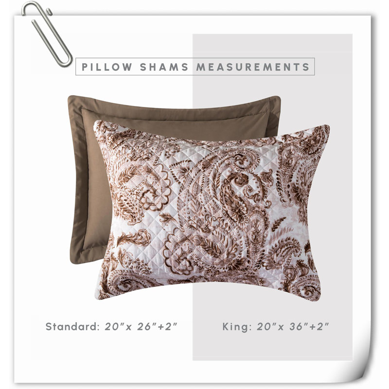Quilts Machine Woven Quilt, Queen Quilt + 2 Shams, Tan Paisley