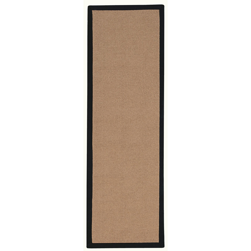 Nannette Cork and Black Machine Tufted Rug, Runner 2'6" x 8'