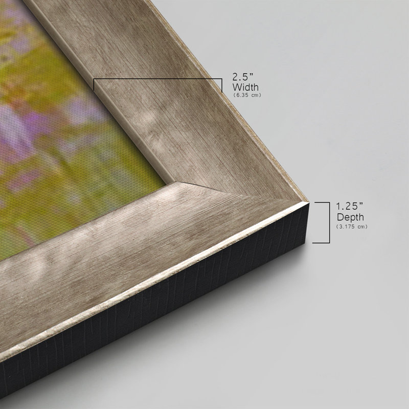 " Etude ", Gray Closed Corner Framed, 21" H x 37" W x 1.25" D