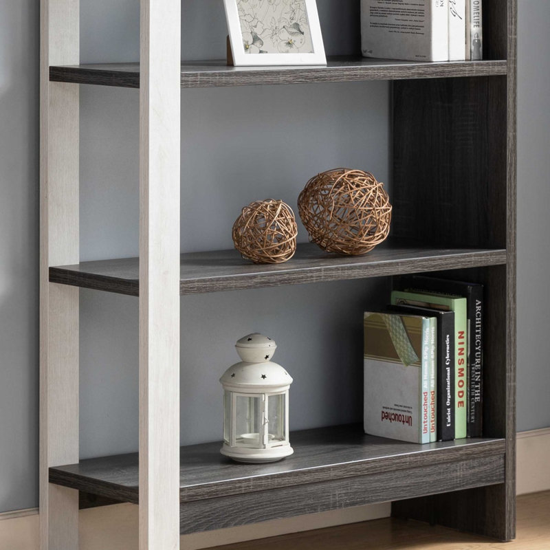 5-Tier Home Display Cabinet, Two-Toned Freestanding Bookcase