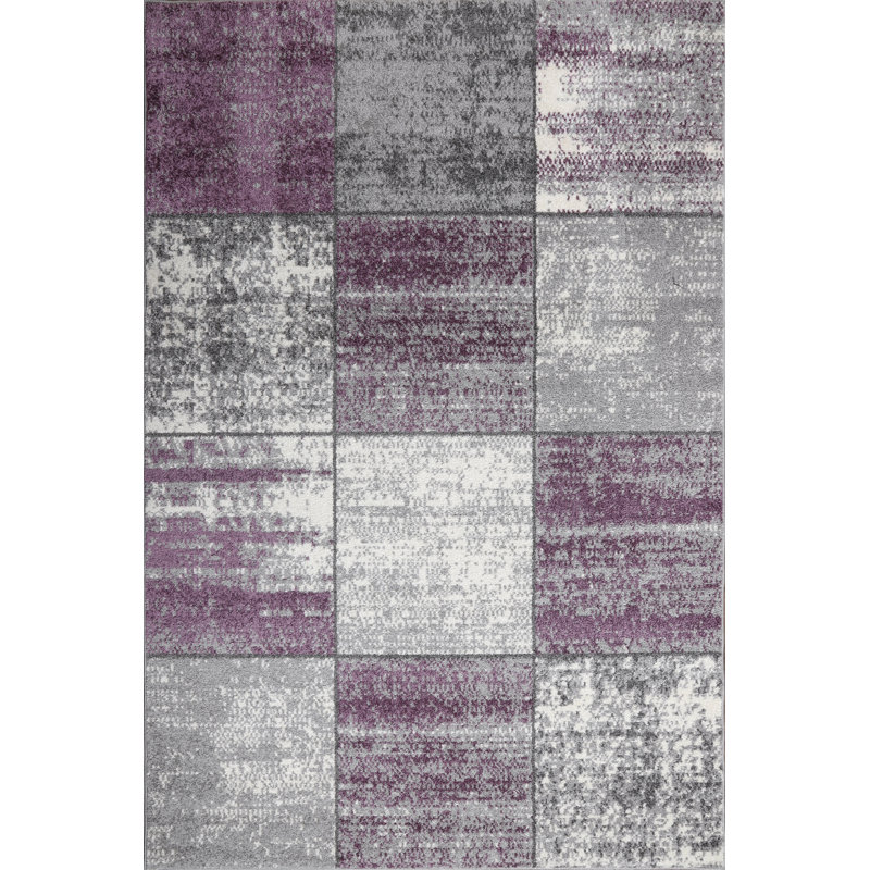 Tapis mauve / gris Ehsan, Rectangle 5 pi x 7 pi