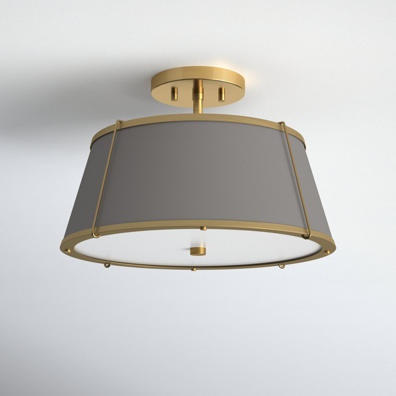 Moxie Semi Flush Mount, Lacquered Dark Brass, Lacquered Dark Brass