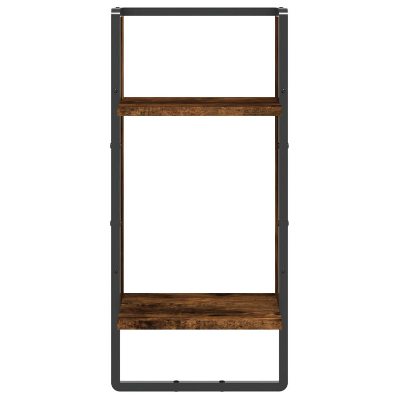 vidaXL Wall Shelf with Bar Floating Storage Display Shelf Rack for Living Room, Brown/Black