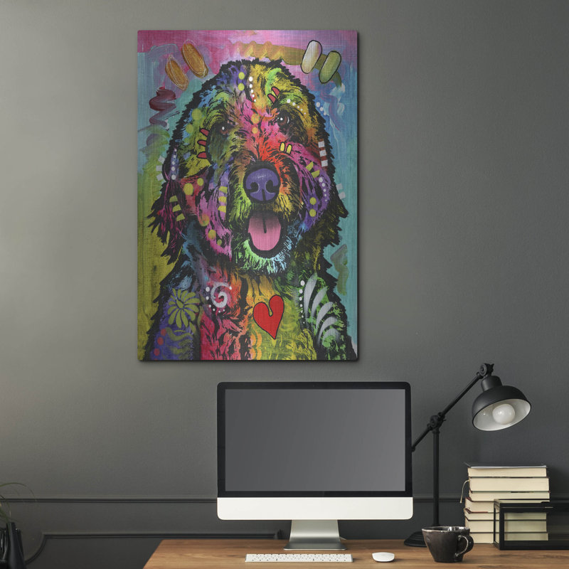 Art mural en métal Red Barrel Studio® «Golden Doodle» par Dean Russo, H 36 po x l 24 po