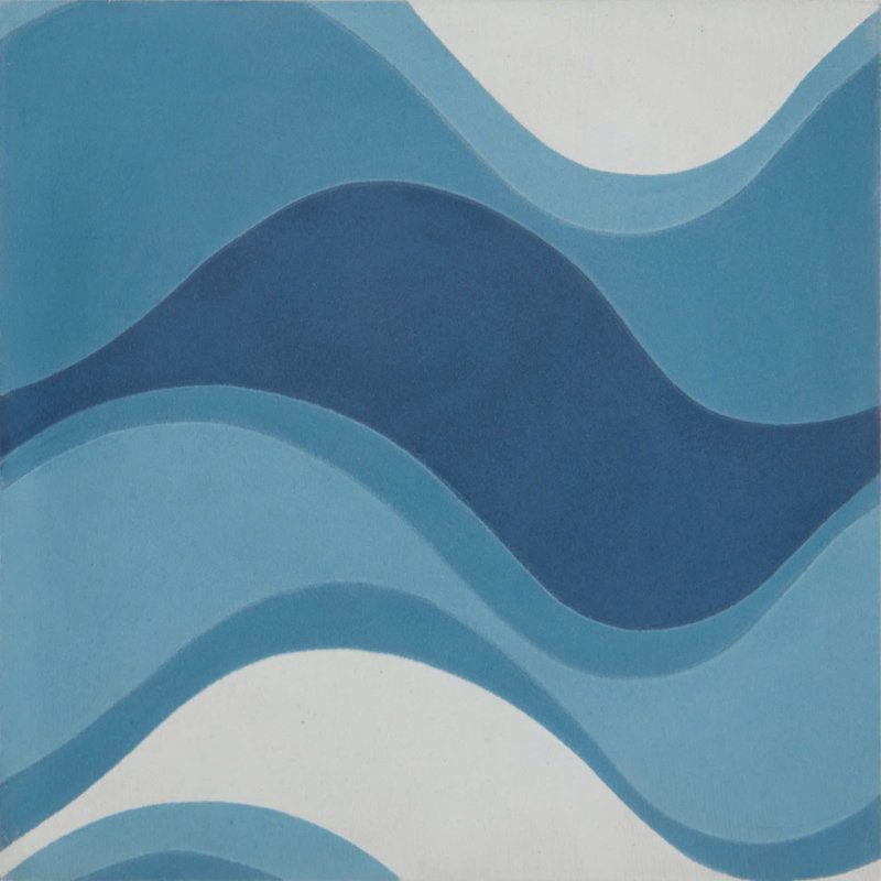  Capri by Trina Turk 8" Cement Patterned/Concrete Look Wall & Floor Tile, Ocean