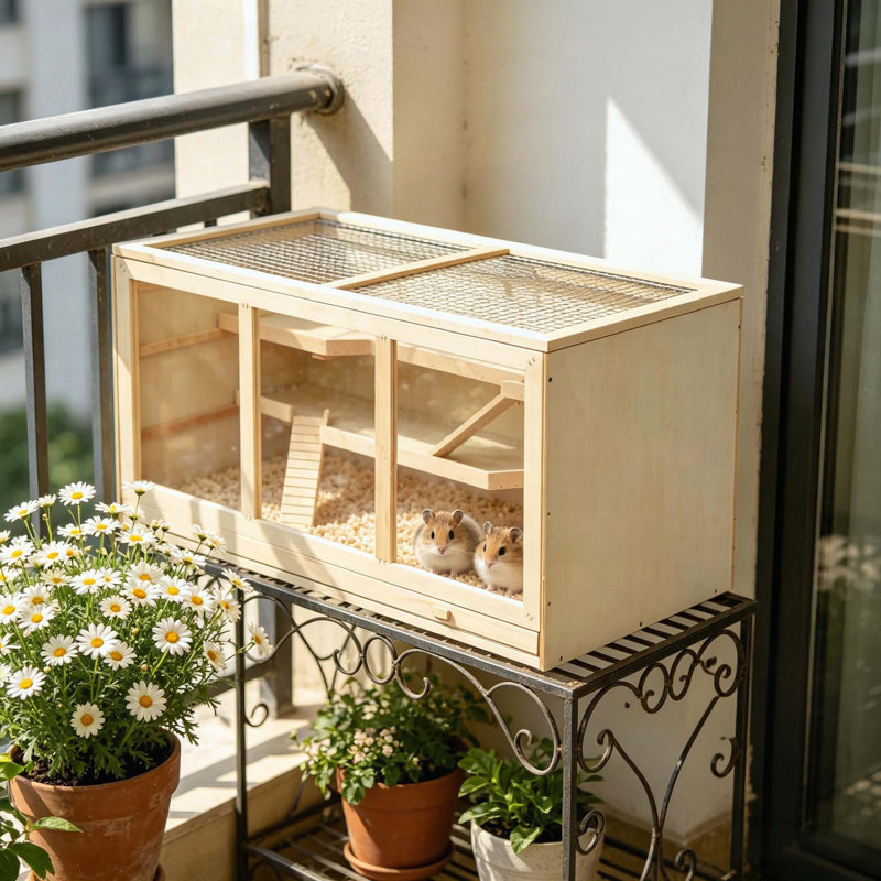 Cage à hamster en bois multi-niveaux avec plus de 1000 pieds carrés