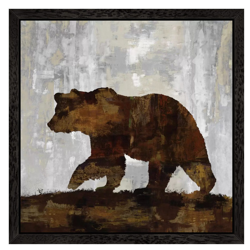 Bear by Carl Colburn - Print on Canvas, 66.04 cm H x 66.04 cm W, Black Floater Framed