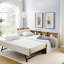 Lit de jour simple en velours réglable avec rangement, lit gigogne, lumières DEL et recharge sans fil, beige-1985305398