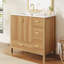 Meuble-lavabo de 36 po en bois avec cadre en bois massif, 2 portes à fermeture douce, 4 tiroirs à fermeture douce, tablette réglable, armoire de rangement moderne