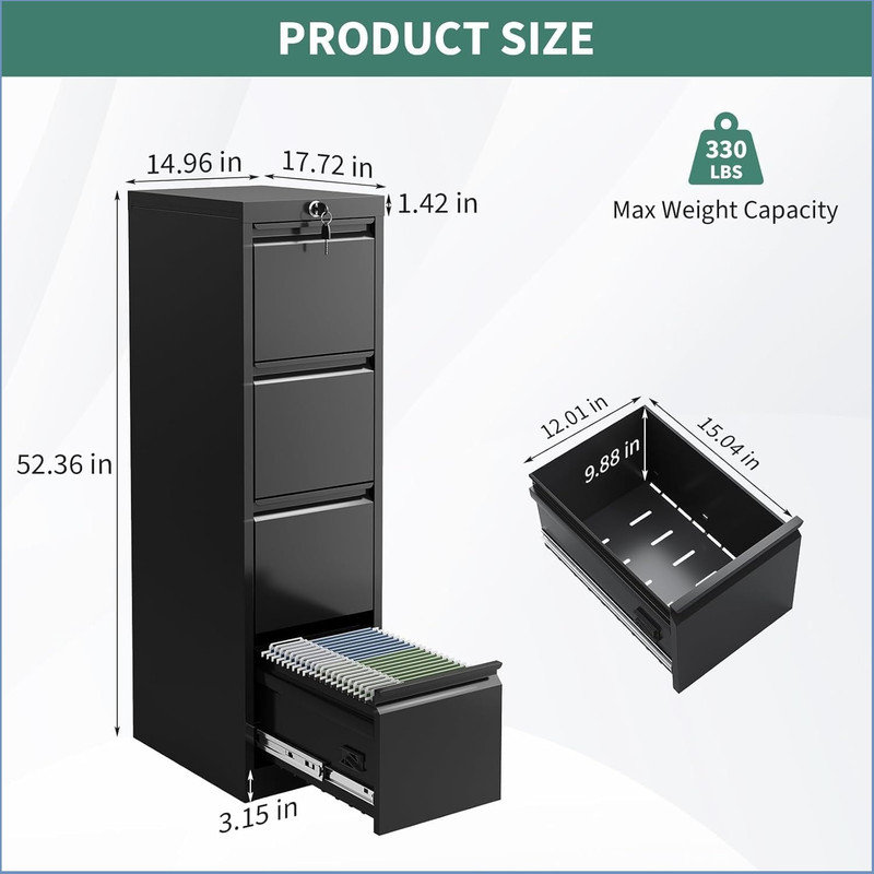 4-Drawer Filing Storage Cabinet