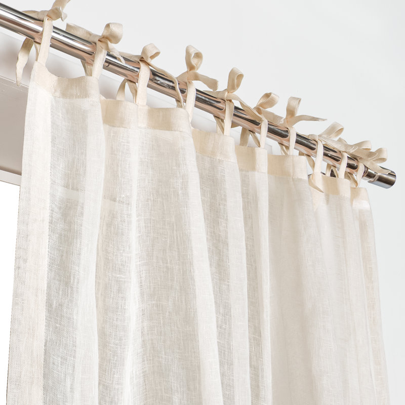 Jensen Linen Sheer Single Curtain Panel Panel, 52" W x 84" L, Oatmeal