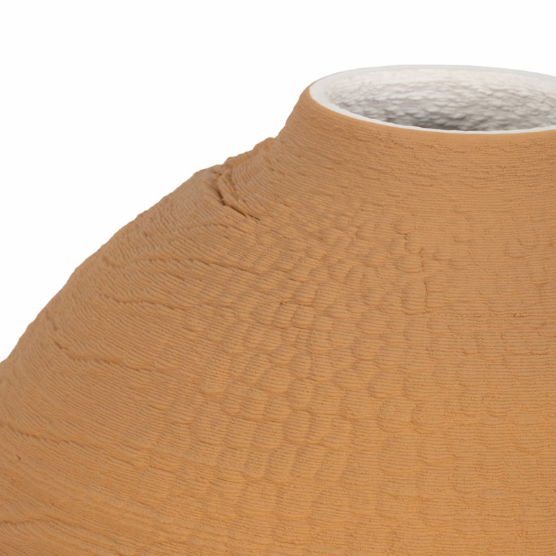 Vase décoratif rond imprimé en 3D pour la décoration intérieure - Grand vase à fleurs contemporain parfait pour la console, la table de salle à manger ou le salon