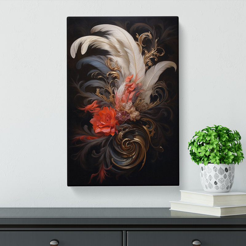 Feather Baroque - No Frame Print, 60cm H x 40cm W x 3cm D