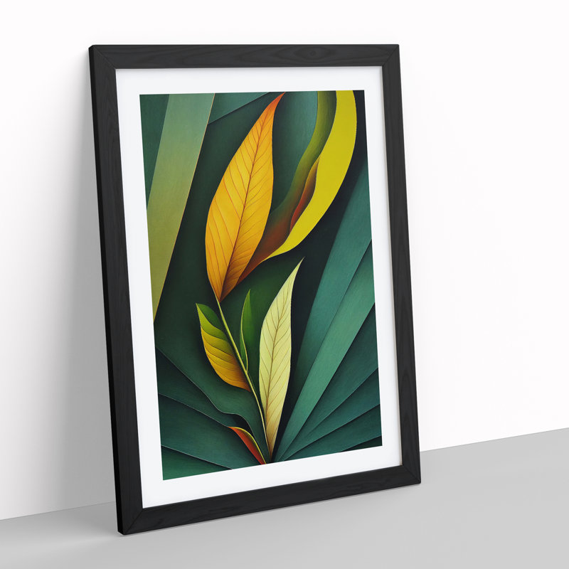 An Unusual Leaves - Single Picture Frame Print, Black, 34cm H x 25cm W