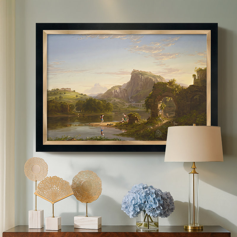 L'Allegro, 1845 - Thomas Cole - Toile encadrée sur mesure, 25X35, Non, Tuxedo Gold Edge