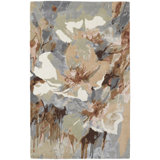 Dafney Floral Area Rug in Tan